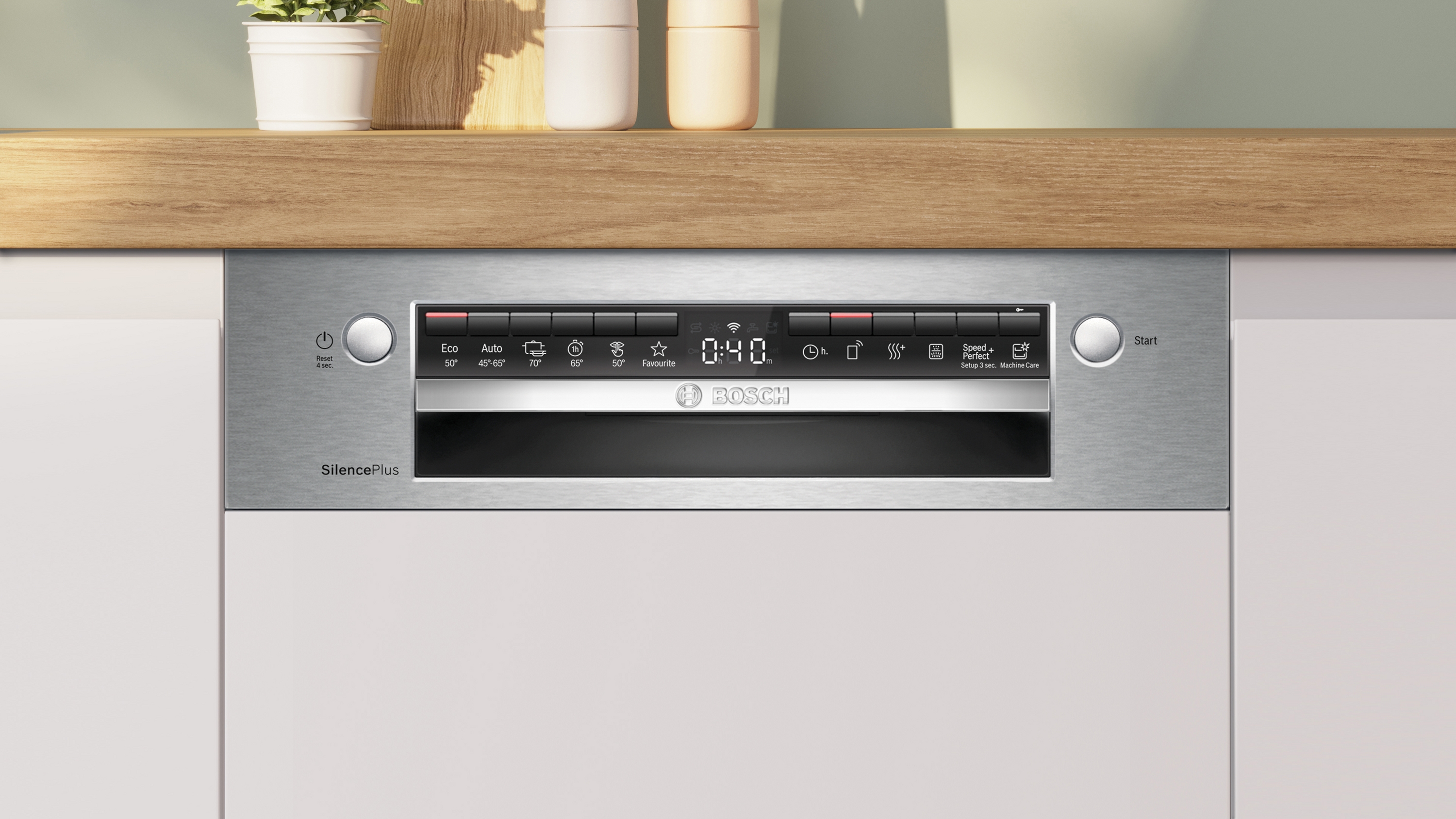 Series 4, semi-integrated dishwasher, 45 cm, Brushed steel, SPI4HMS13E