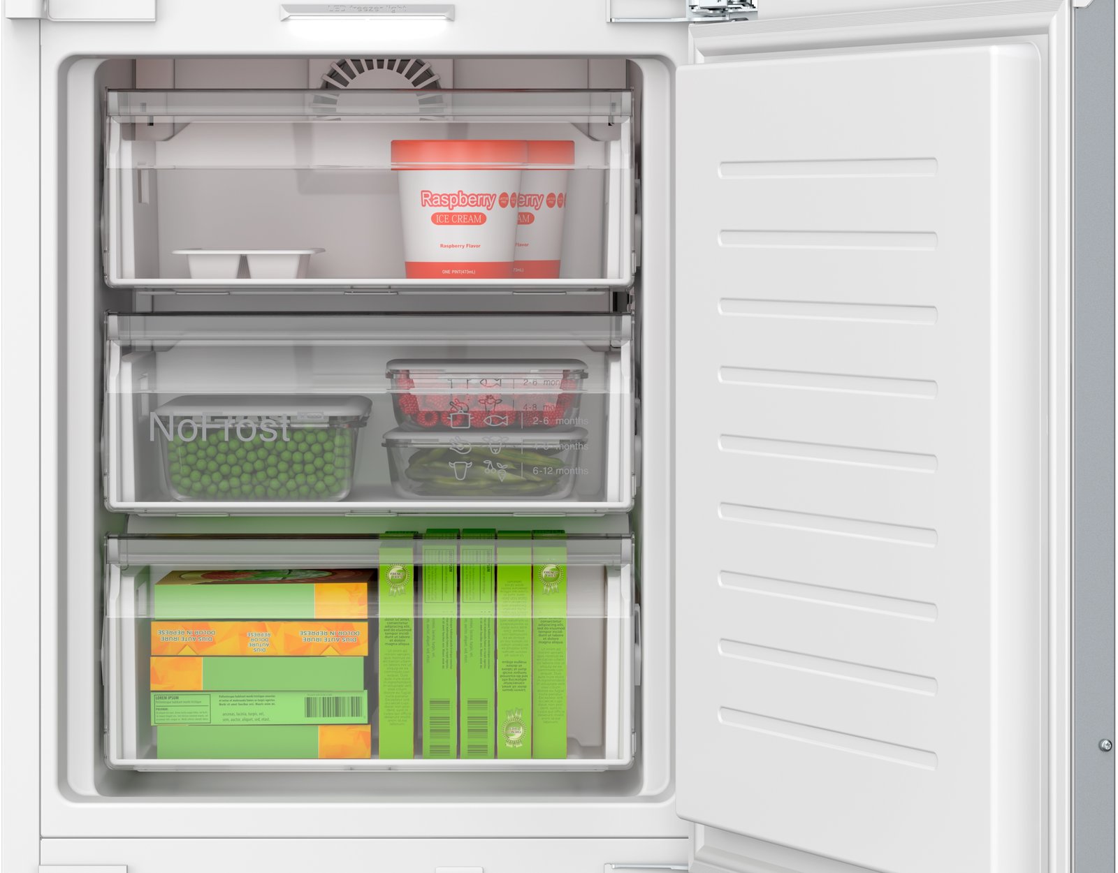 Serija 6, Ugradni frižider sa zamrzivačem dole, 193.5 x 55.8 cm, Fiksna šarka, lagano zatvaranje, KIN96ADC0