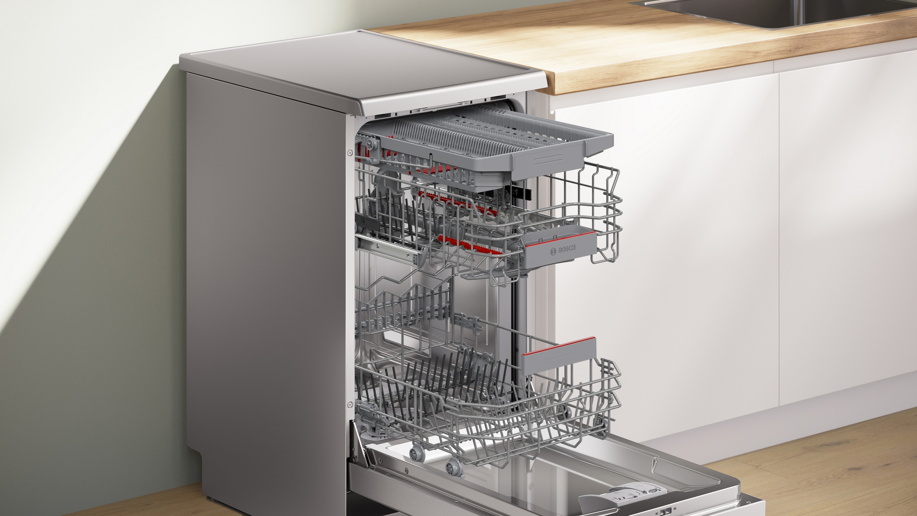 Series 4, free-standing dishwasher, 45 cm, Brushed steel anti-fingerprint, SPS4HMI13E