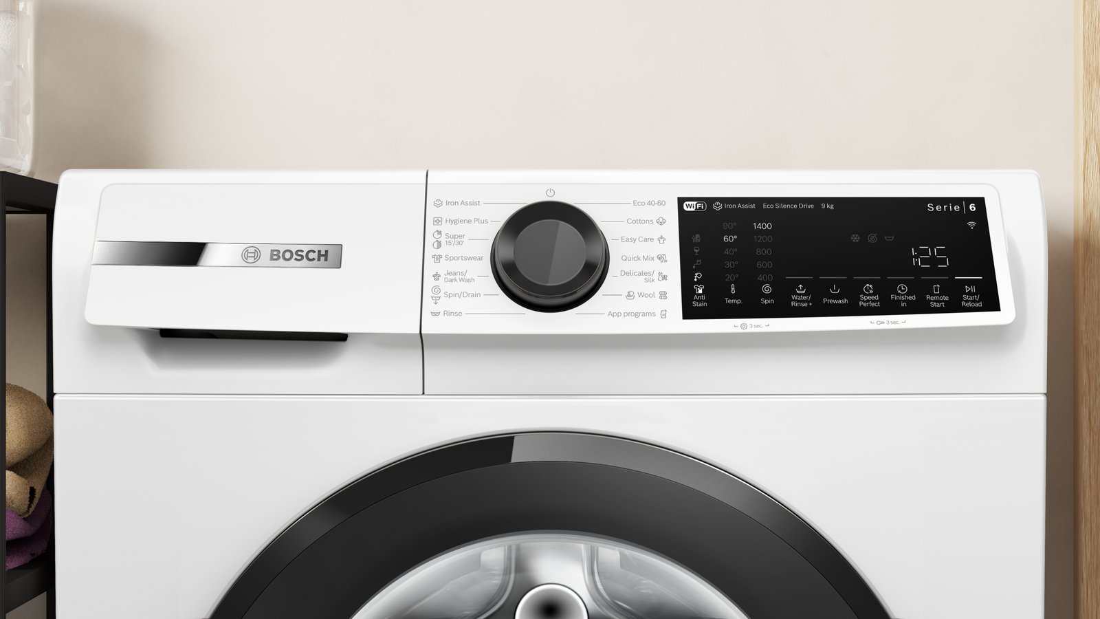 Serija 6, Mašina za pranje veša, punjenje spreda, 9 kg, max. 1400 obrtaja u minuti, WGJ24401BY