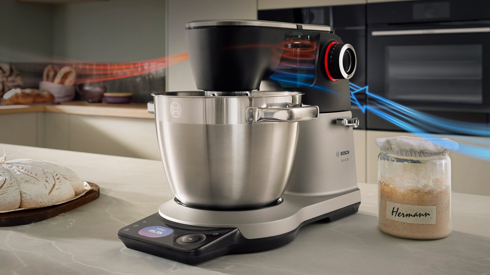 Serija 8, Kuhinjski robot sa integrisanom vagom, 1800 W, Siva, Crna, MUMS8ZS22