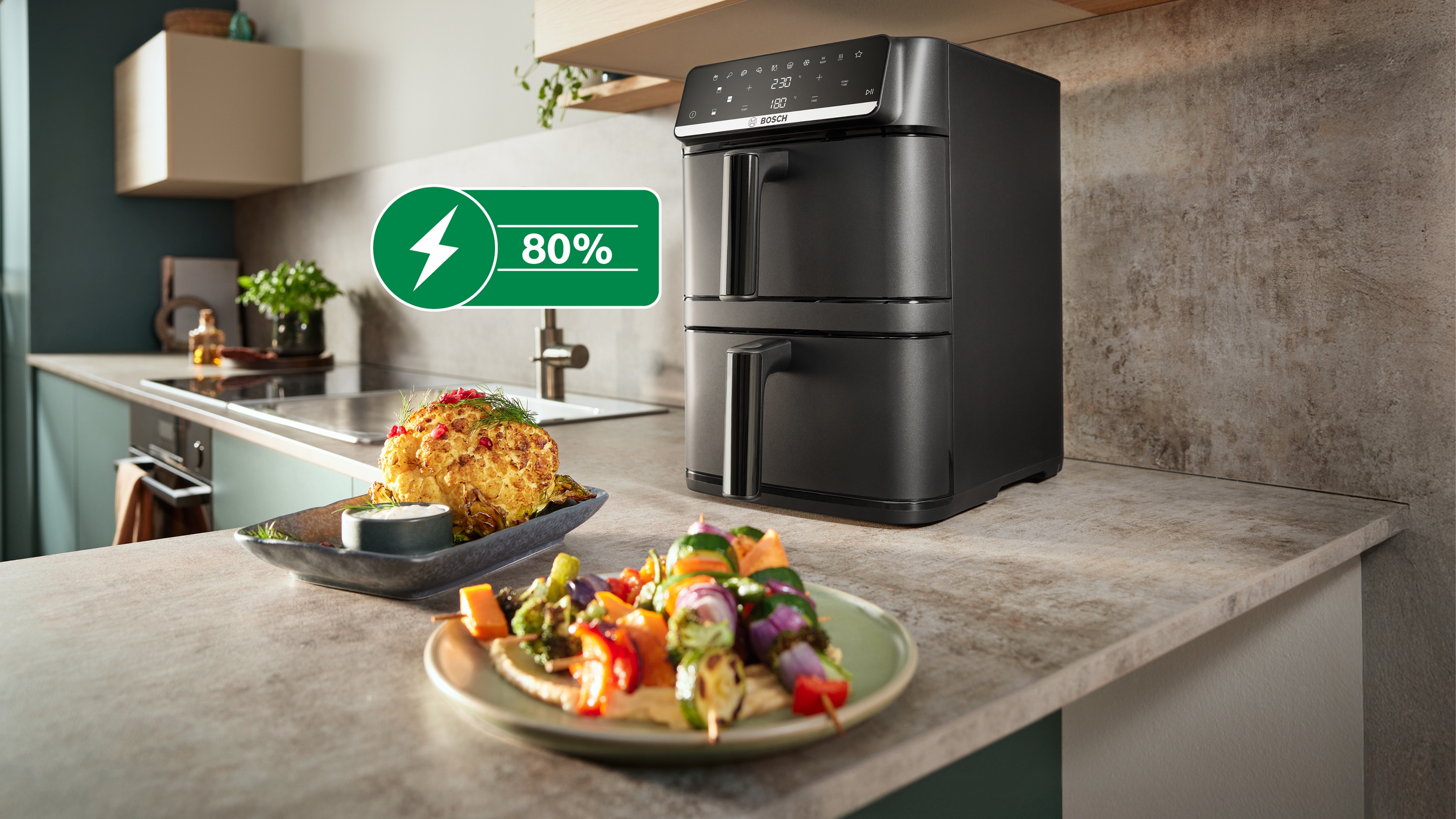 Serija 6, Double Stack Drawer Air Fryer, Crna, MAFD661B7