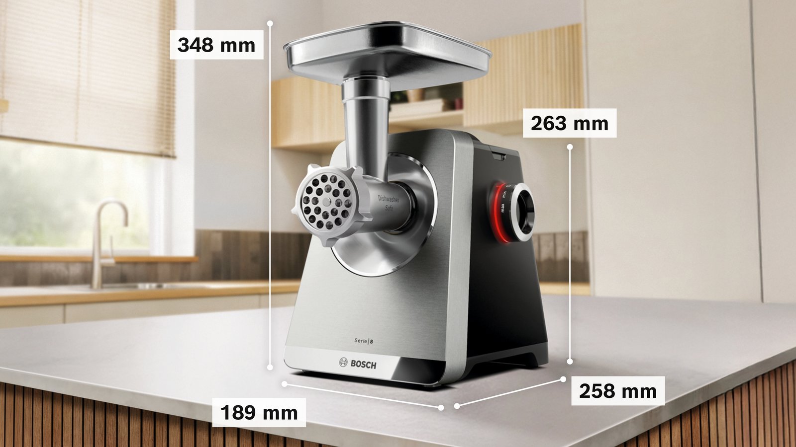 Serija 8, Mašina za mlevenje mesa, MultiPower, 2500 W, Nerđajući čelik, MFWS820M