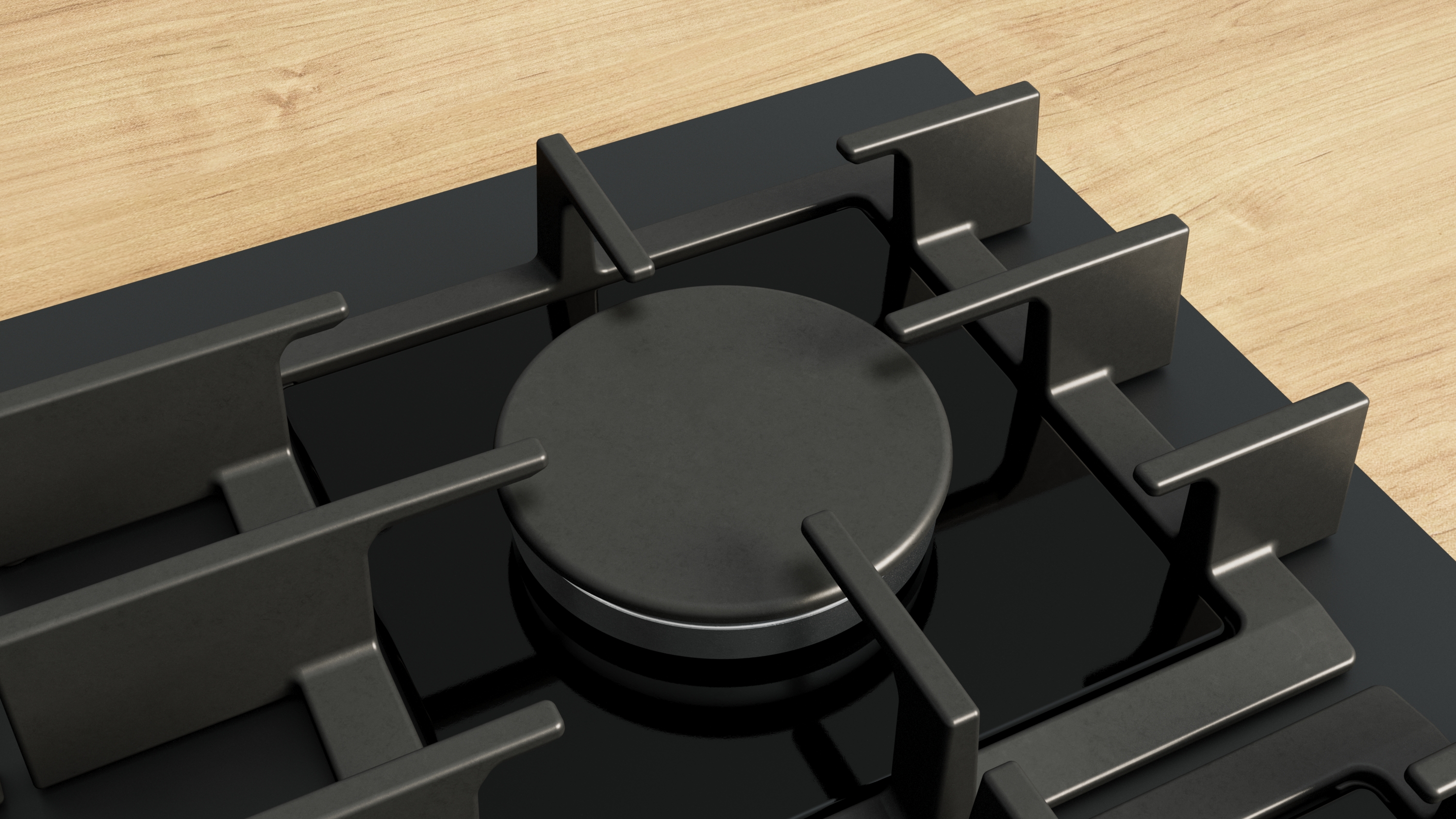 Series 6, Gas hob, 60 cm, Tempered glass, Matt black, PPP6AAI40
