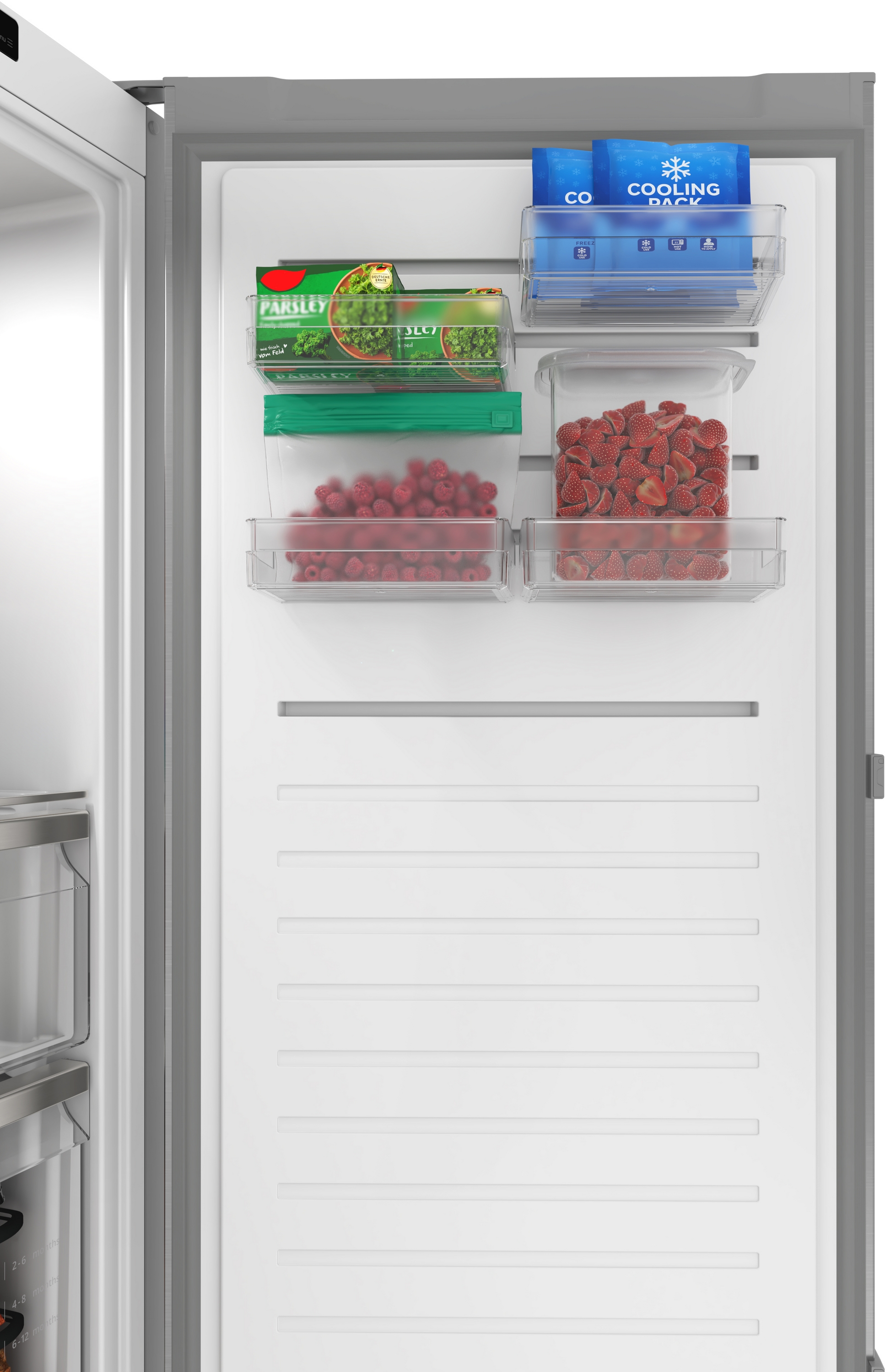 Series 6, free-standing freezer, 186.2 x 59.5 cm, Brushed steel (with anti-fingerprint), GSN36AICM