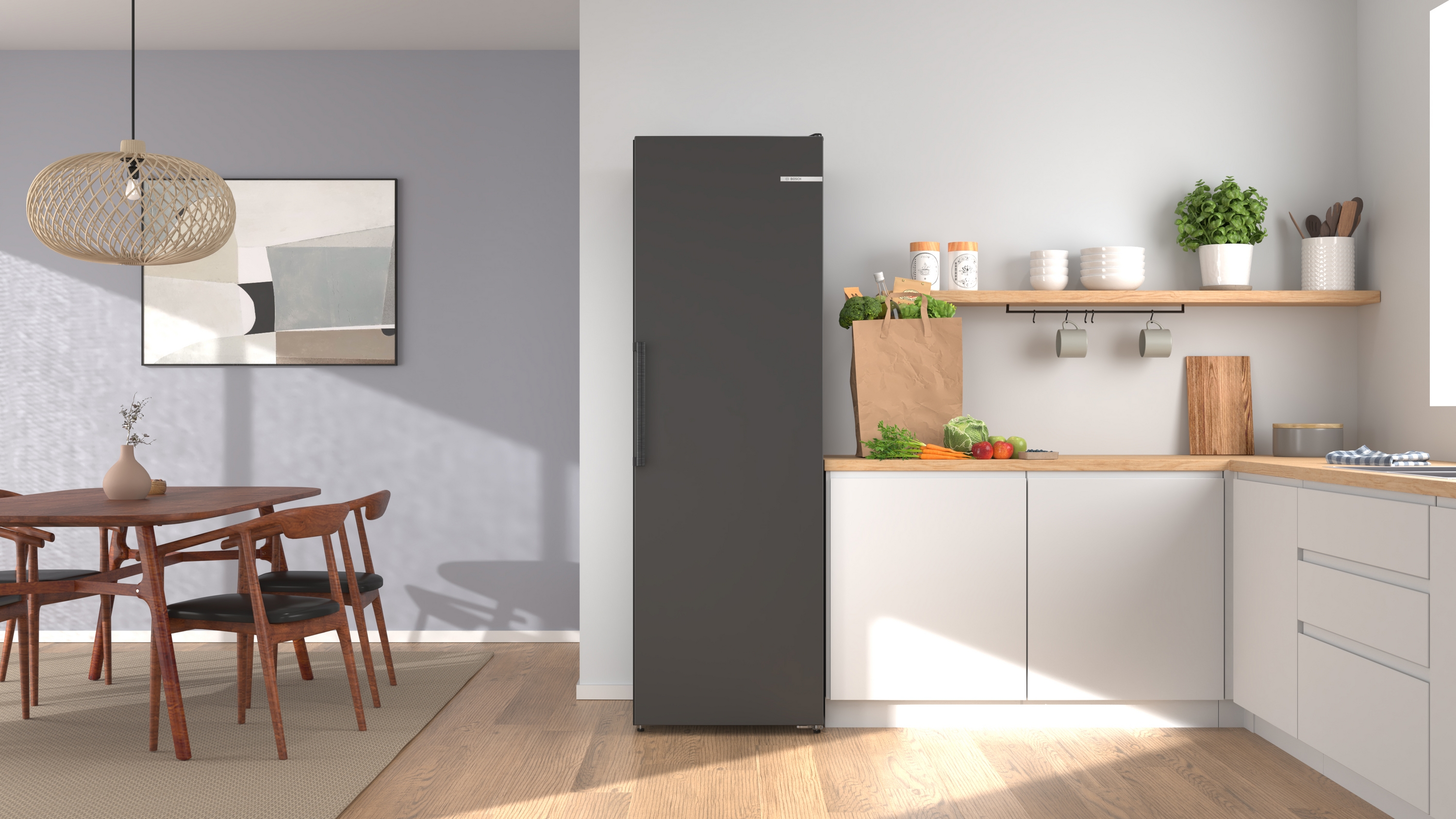 Series 4, free-standing freezer, 186.2 x 59.5 cm, Grey, GSN36VCCG