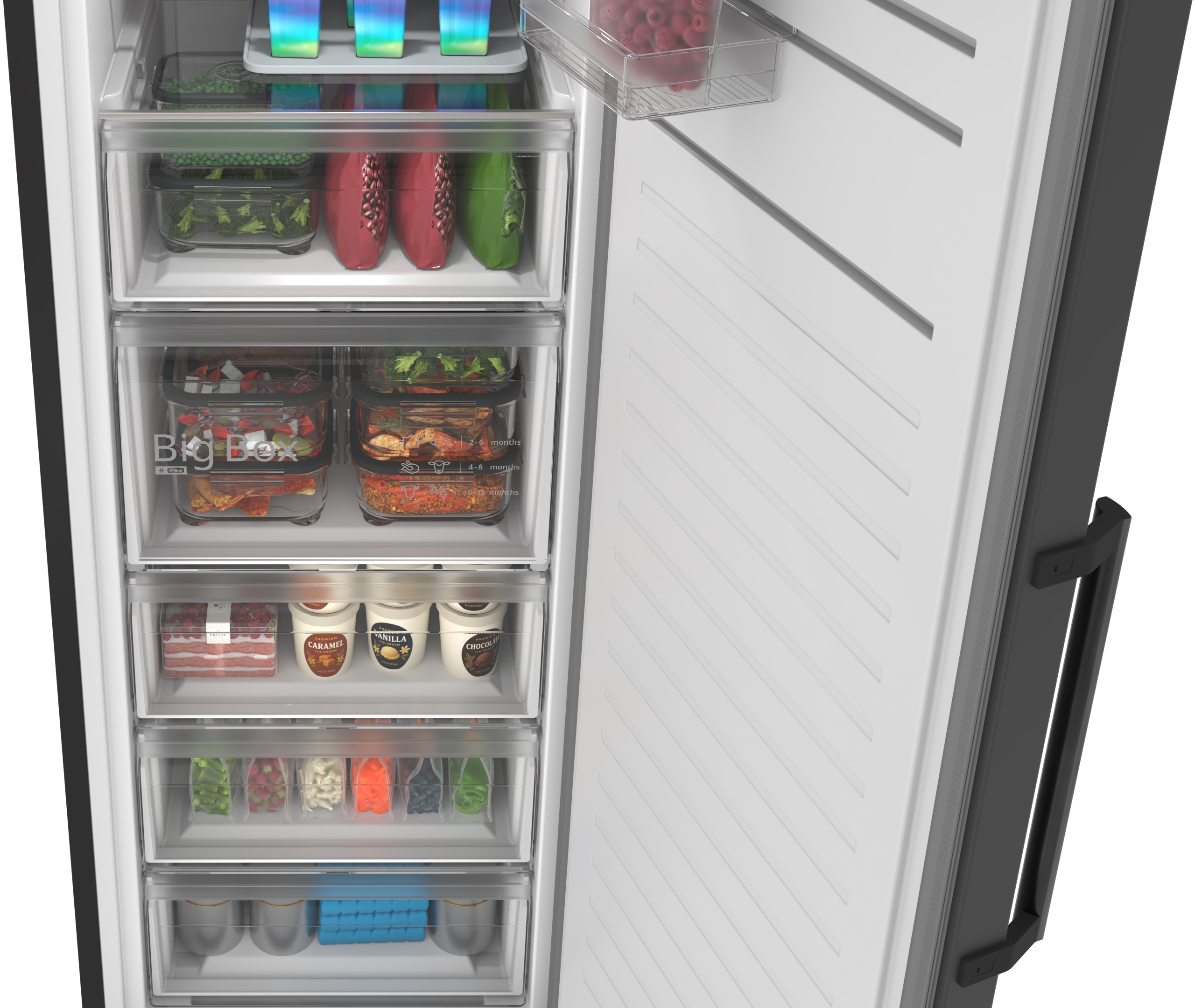 Series 4, free-standing freezer, 186.2 x 59.5 cm, Grey, GSN36VCCG