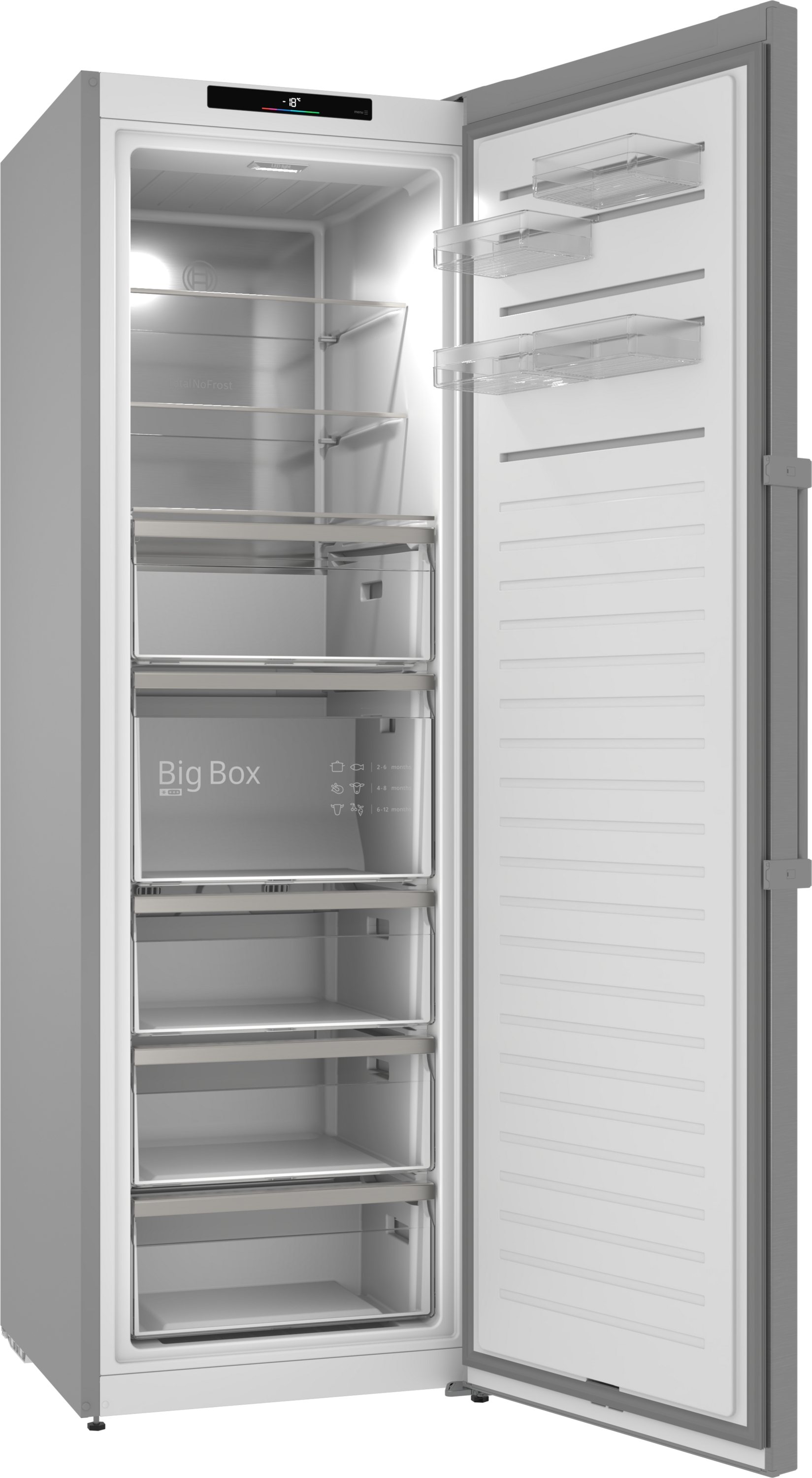 Series 6, free-standing freezer, 186.2 x 59.5 cm, Brushed steel (with anti-fingerprint), GSN36AICM