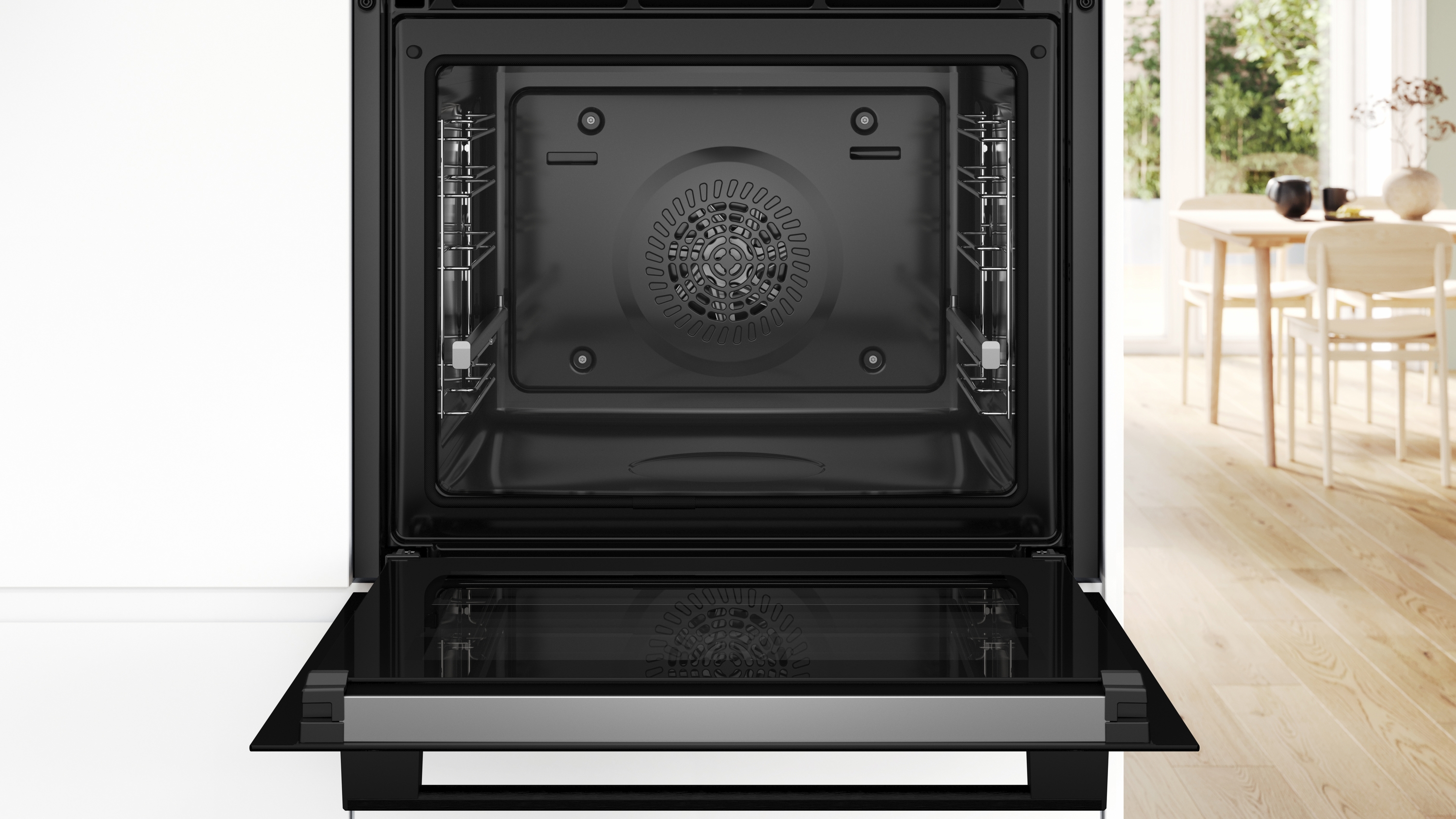 Series 4, Built-in oven with added steam function, 60 x 60 cm, Black, HQG572EB3