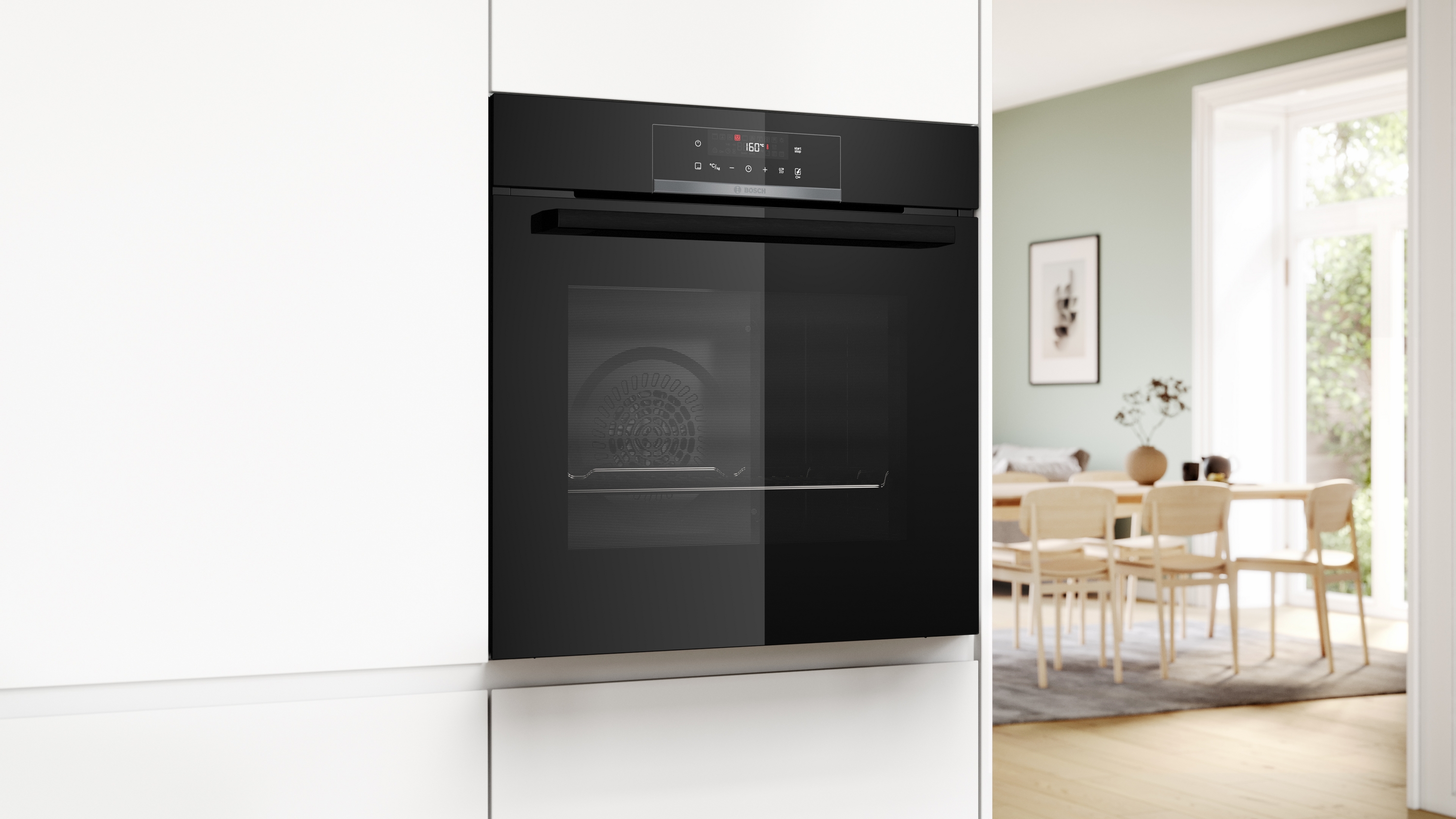 Series 4, Built-in oven with added steam function, 60 x 60 cm, Black, HQG572EB3
