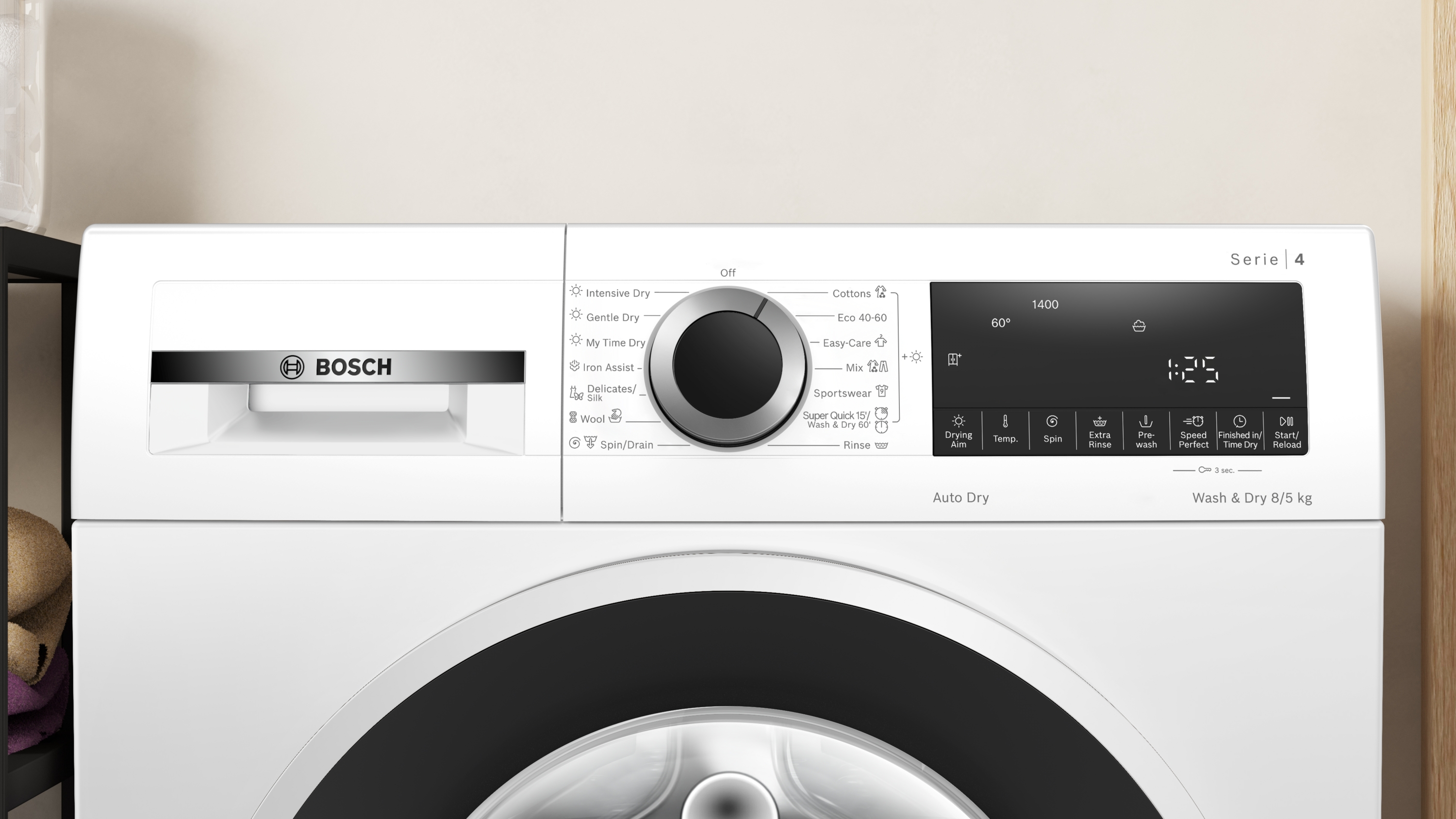 Series 4, washer-dryer, 8/5 kg, 1400 rpm, WNA13401BY