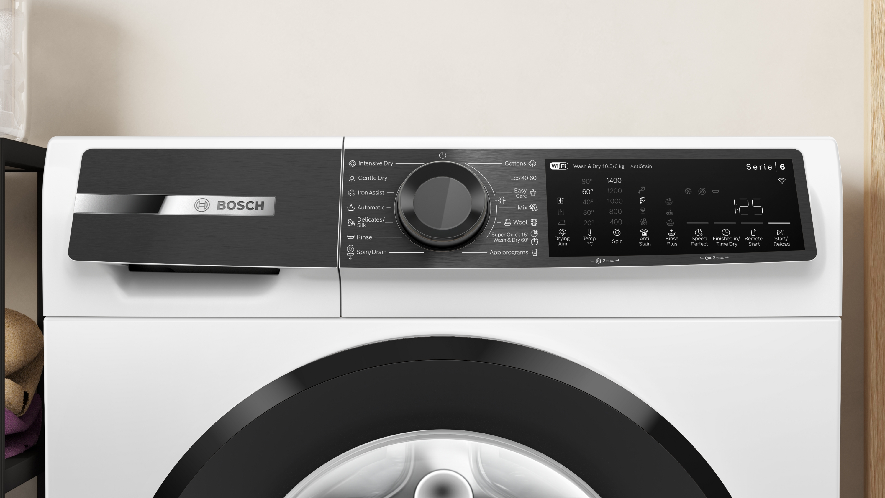 Series 6, washer-dryer, 10.5/6 kg, 1400 rpm, WNG25401BY
