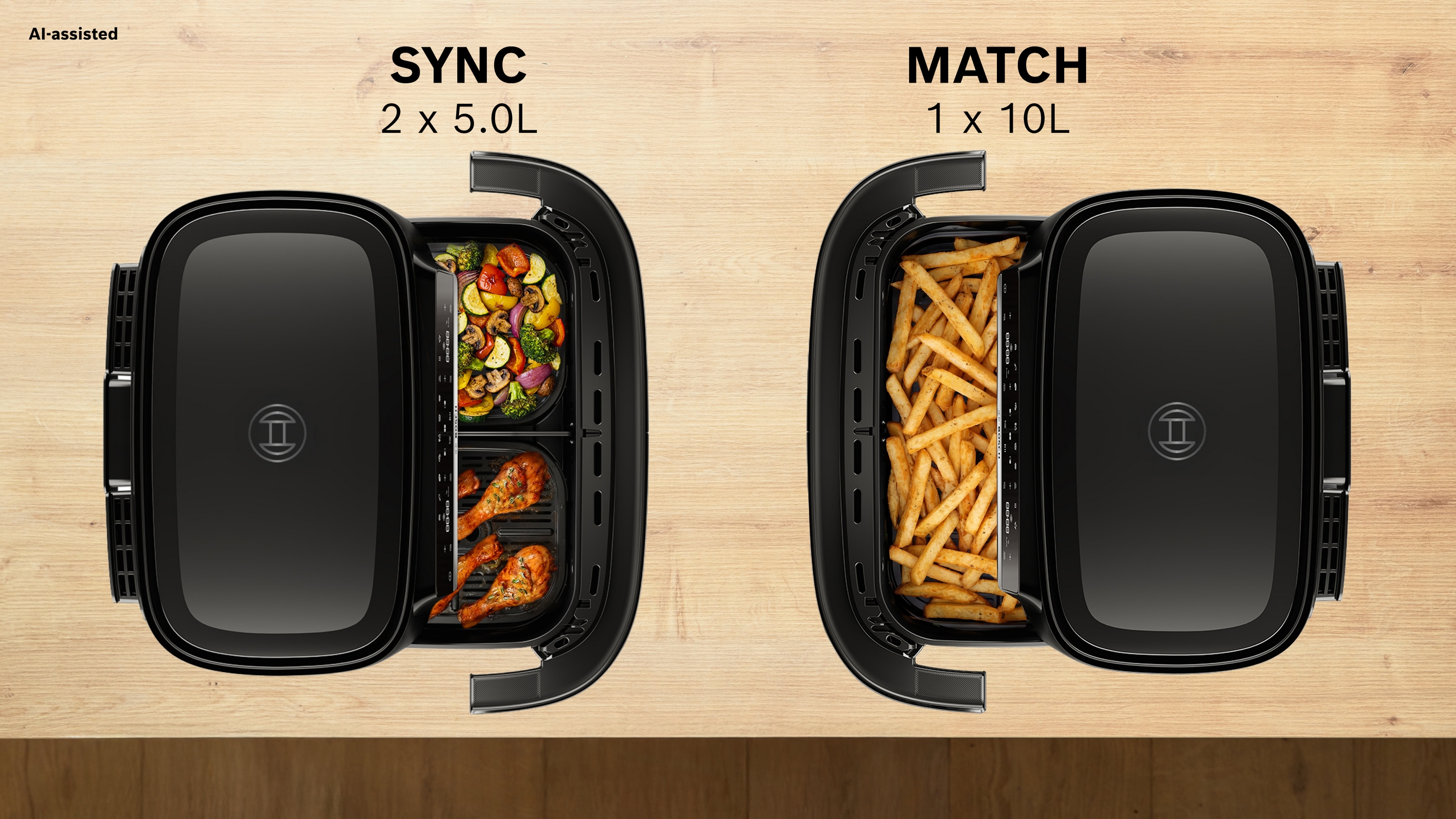 Serija 4, Double Flex Drawer Air Fryer, Crna, MAFD490B1