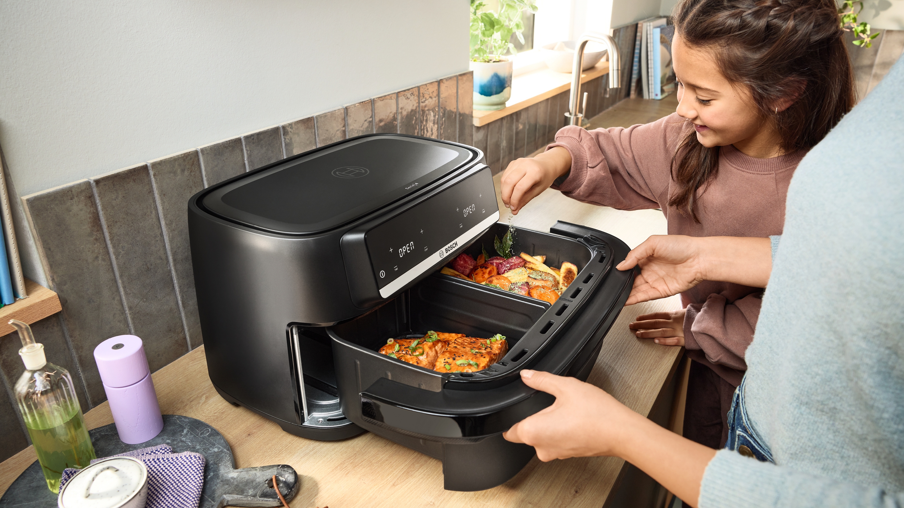Serija 4, Double Flex Drawer Air Fryer, Crna, MAFD490B1